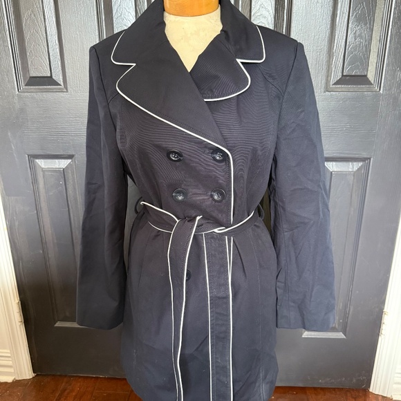 NWOT ANN TAYLOR Blue Double Breasted Coat M - Picture 6 of 12